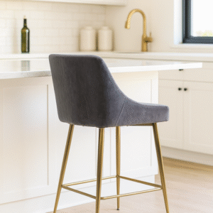 G-Milan Dark Grey Stool (Gold Legs)