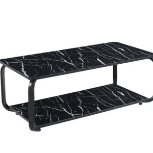 Nyra Black, Grey Coffee Table with Optional Gold Or Black Frame
