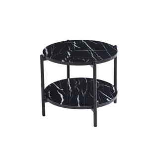 Vina Black, Grey Coffee Table & Side Table with Optional Gold Or Black Frame