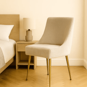 G-Milan Ivory Chair (Gold Legs)