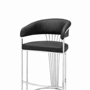 Posh Black with Chrome bar stool