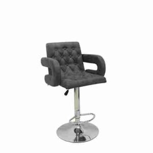 Smart Bar Stool Grey Plush Velvet: